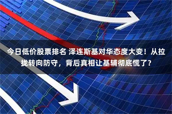 今日低价股票排名 泽连斯基对华态度大变！从拉拢转向防守，背后真相让基辅彻底慌了？